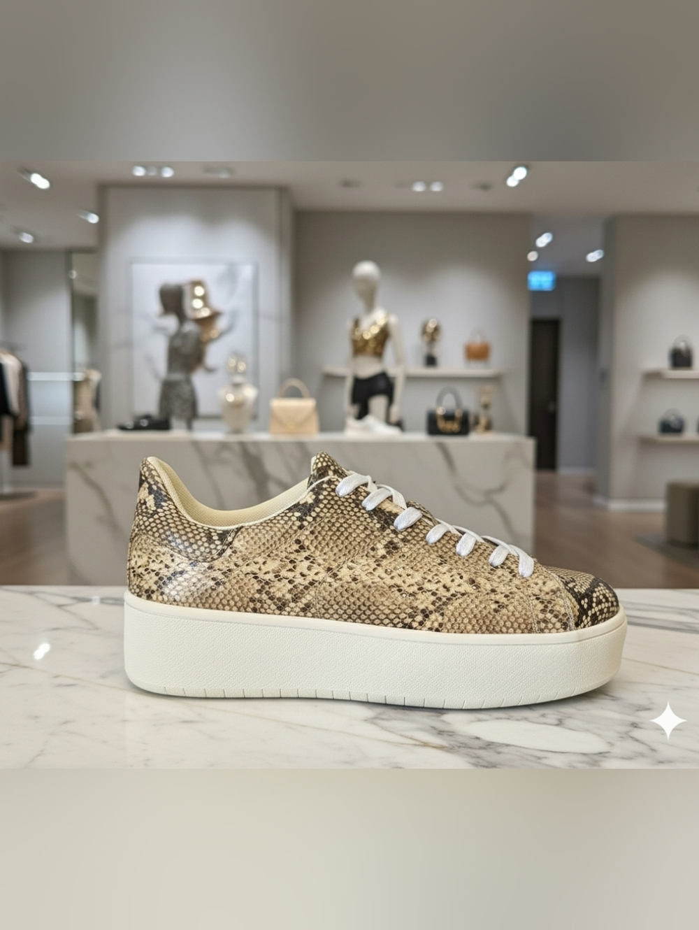 Hero By J. Adams In Brown Phython Platform Sneaker